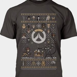 JINX Overwatch Holiday The Heroes Men's Gamer T-Shirt